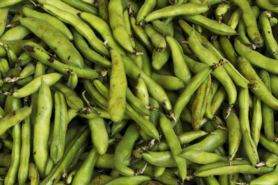 Full frame shot of green beans for sale at market