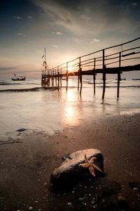 Scenic view of sea during sunset