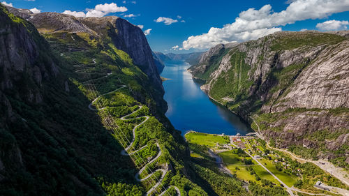 Scenic view of mountains against sky