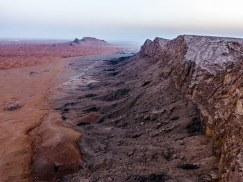Scenic view of mountain against clear sky