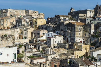 High angle view of buildings in city