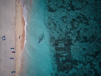 High angle view of beach