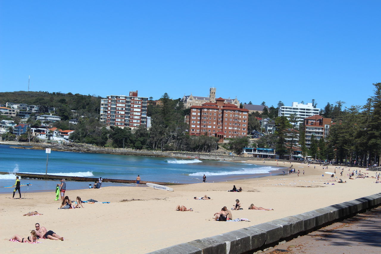 PANORAMIC VIEW OF PEOPLE ON BEACH