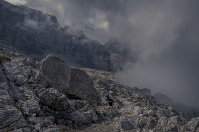 Scenic view of rocky mountains against sky