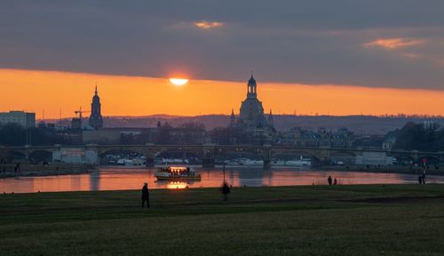 View of building against sky during sunset