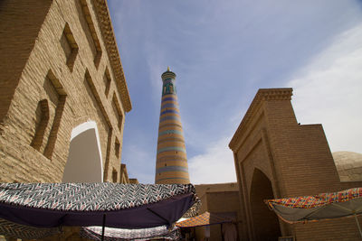 Low angle view of temple against sky