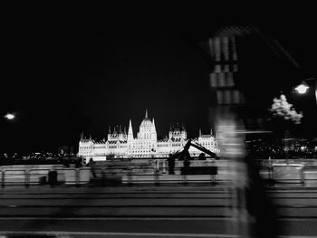 View of city at night