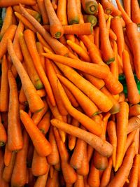 Full frame shot of carrots at market stall