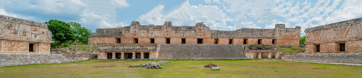 Panoramic view of historical building against cloudy sky