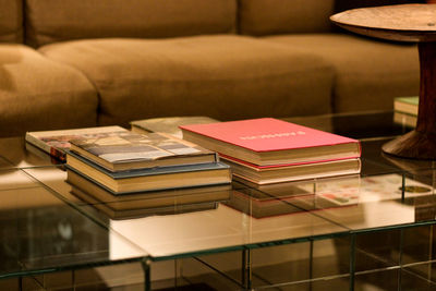 Books on table at home