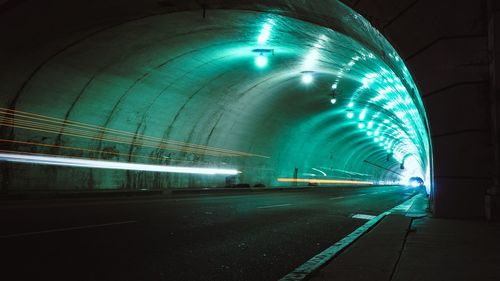 View of illuminated tunnel