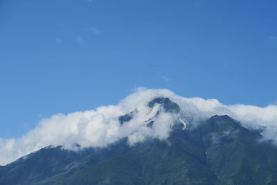 Low angle view of mountains against sky