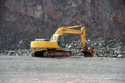 Earth mover at construction site