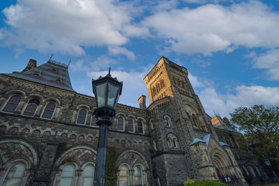 Low angle view of temple building against sky