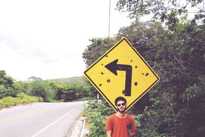 Close-up of road sign