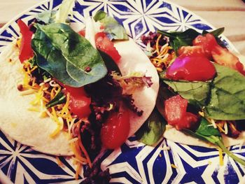 Close-up of fruit salad in plate