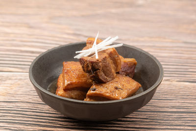 Close-up of food in bowl on table