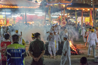 Group of people in market