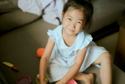 Portrait of girl playing