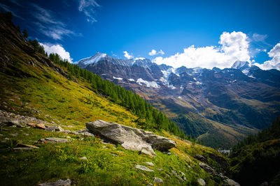 Scenic view of mountains against sky