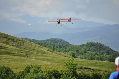 Airplanes over landscape