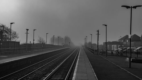 View of railroad station platform against sky