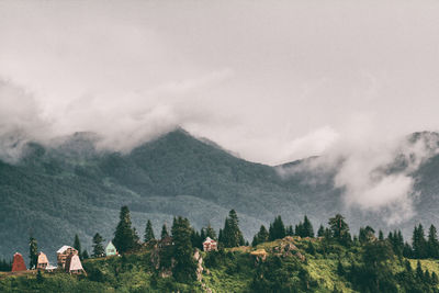 Panoramic view of mountains against sky