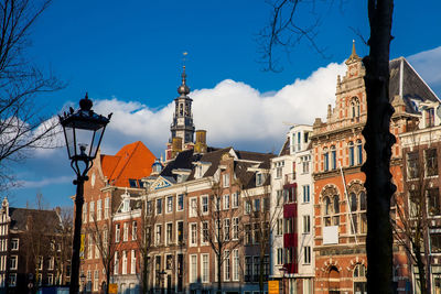 Low angle view of buildings in city