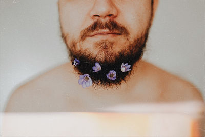 Portrait of man in bathroom