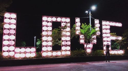 Road sign at night