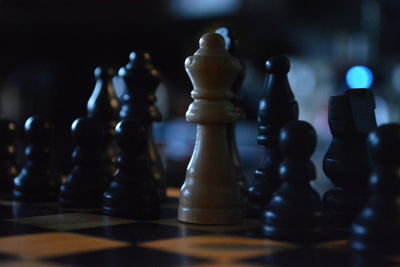 Close-up of chess pieces