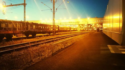 Railroad tracks at sunset