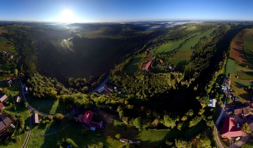 Aerial view of landscape against sky