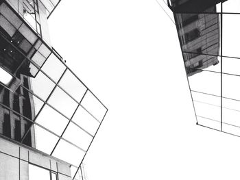 Low angle view of modern building against clear sky