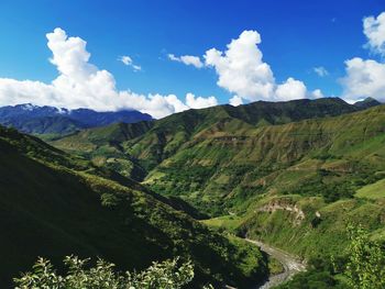 Scenic view of mountains against sky