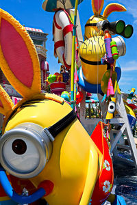 Close-up of carousel in amusement park