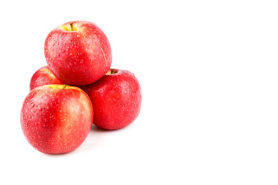 Close-up of apple against white background