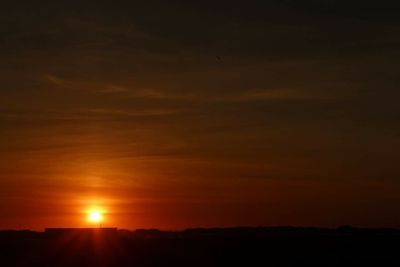 Silhouette of landscape at sunset