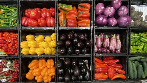 Various fruits for sale at market stall
