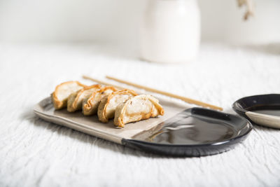 Close-up of food on table