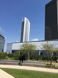 Modern building against blue sky