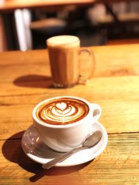 Coffee cup on table