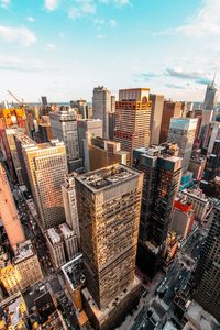 High angle view of buildings in city