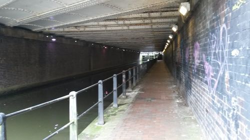 Empty illuminated tunnel