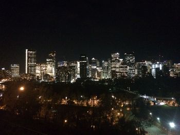 Illuminated city at night