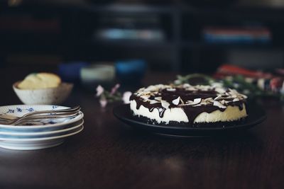 Close-up of cake on table