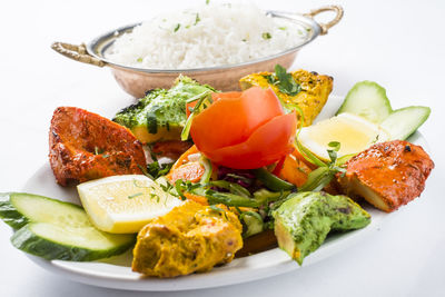 Close-up of salad served in plate
