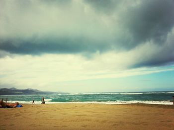 Scenic view of beach against sky