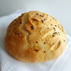 High angle view of bread