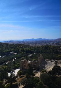 High angle view of buildings in city